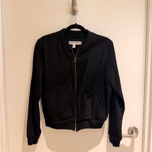 Black Denim Bomber Jacket